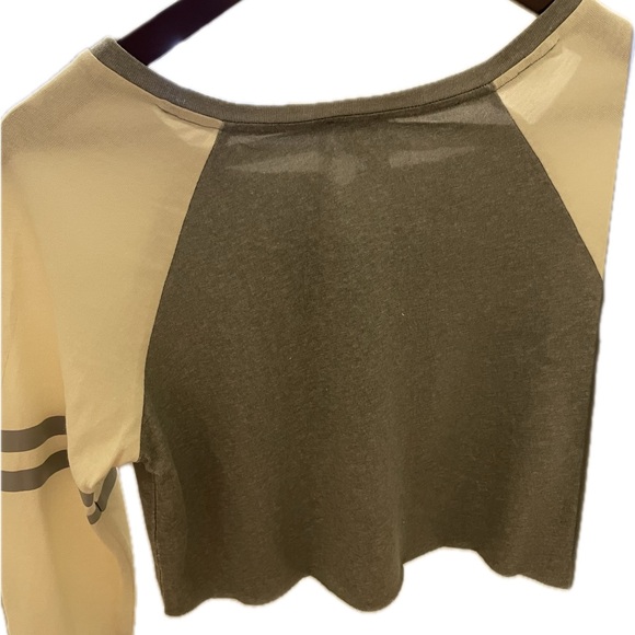 POL Women's Long Sleeve Gray and Cream Shirt Size Small Lint Mark on the Back - Picture 3 of 14